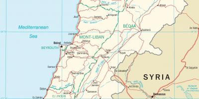 Libanon paaie kaart