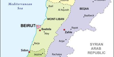 Kaart van die Líbanon politieke