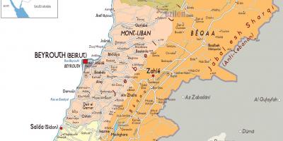 Libanon gedetailleerde kaart