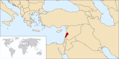 Kaart van die Líbanon wêreld 