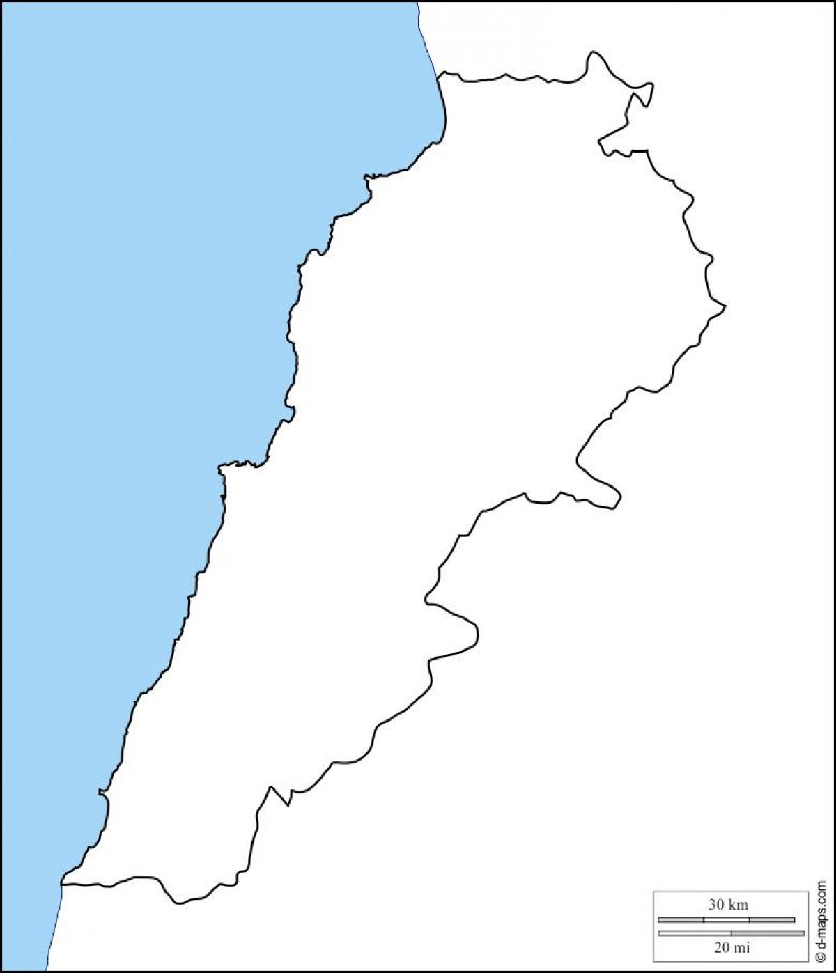 leë kaart van die Líbanon
