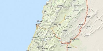 Kaart van die gps-kaart Libanon